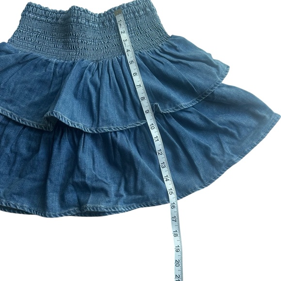 Aerie Women's Denim Ruffled Mini Skirt Size M NWOT - Picture 2 of 5